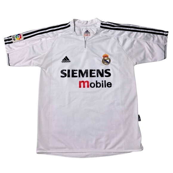 Adidas Real Madrid 2003-04 Beckham 23 Home Jersey White Siemens Mobile XXL
